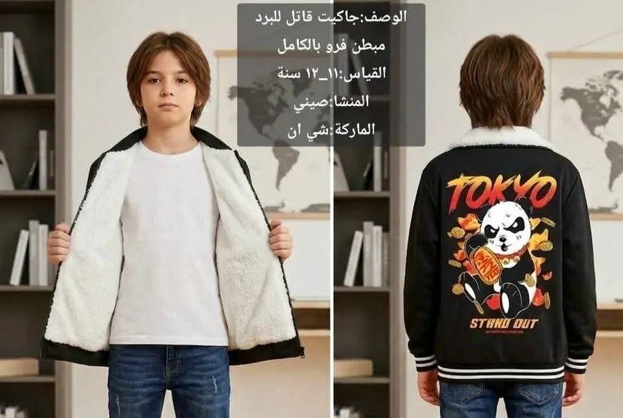 جاكيت قاتل للبرد مبطّن فرو بالكامل من SHEIN
